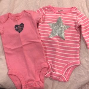 Two Carter’s ‘Daddy’ Onesies NB